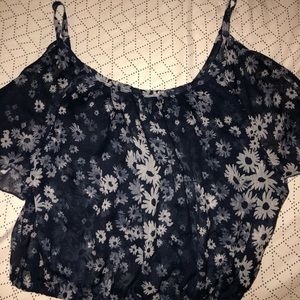 ♡ hollister navy floral top ♡